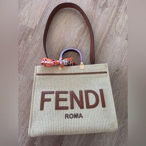 Rare authentic Fendi Tan and Brown Tote Bag